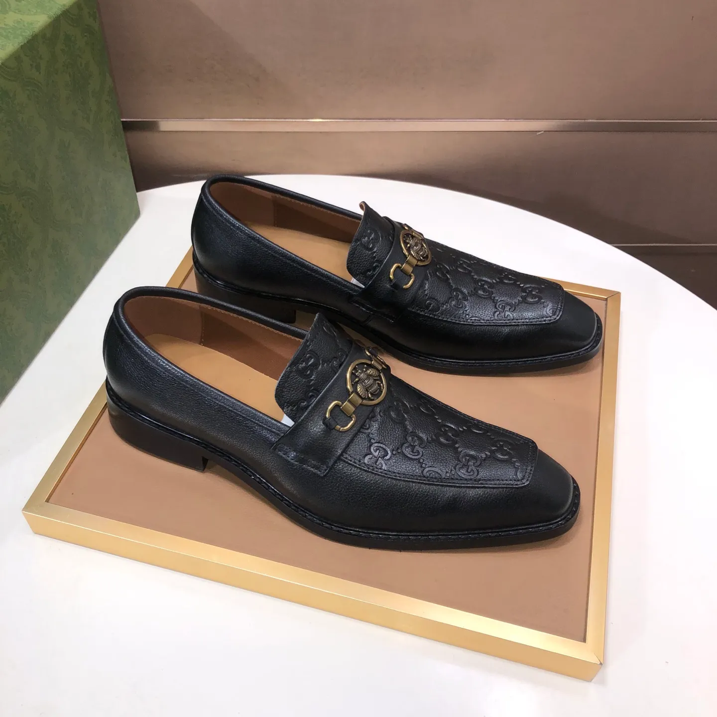 Men's men's shoes💰460💰【GUCCI】 (Niuli) new style🍀Gucci* - top version Gucci new leather shoes! It is made of imported original materials and has a comfortable first layer of cowhide lining! Original wear-resistant rubber outsole! High quality products! Code number 38-45 (45 customized)